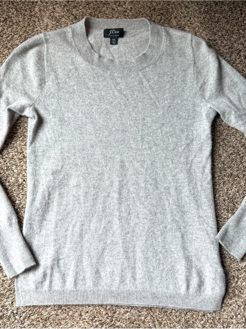 J. Crew Women's Crewneck Sweater in Light Heather Gray
